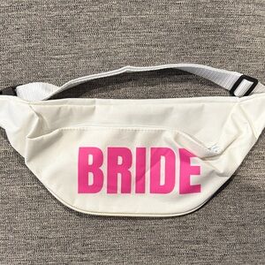 Chic White and Pink Bride Crossbody Bag